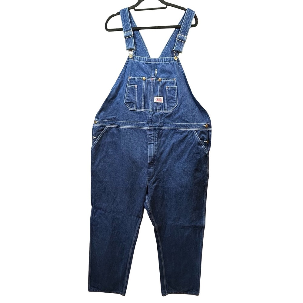 Round House Denim Overalls Lot 980 Blue 48x32 Big & Tall Mens Work Utility